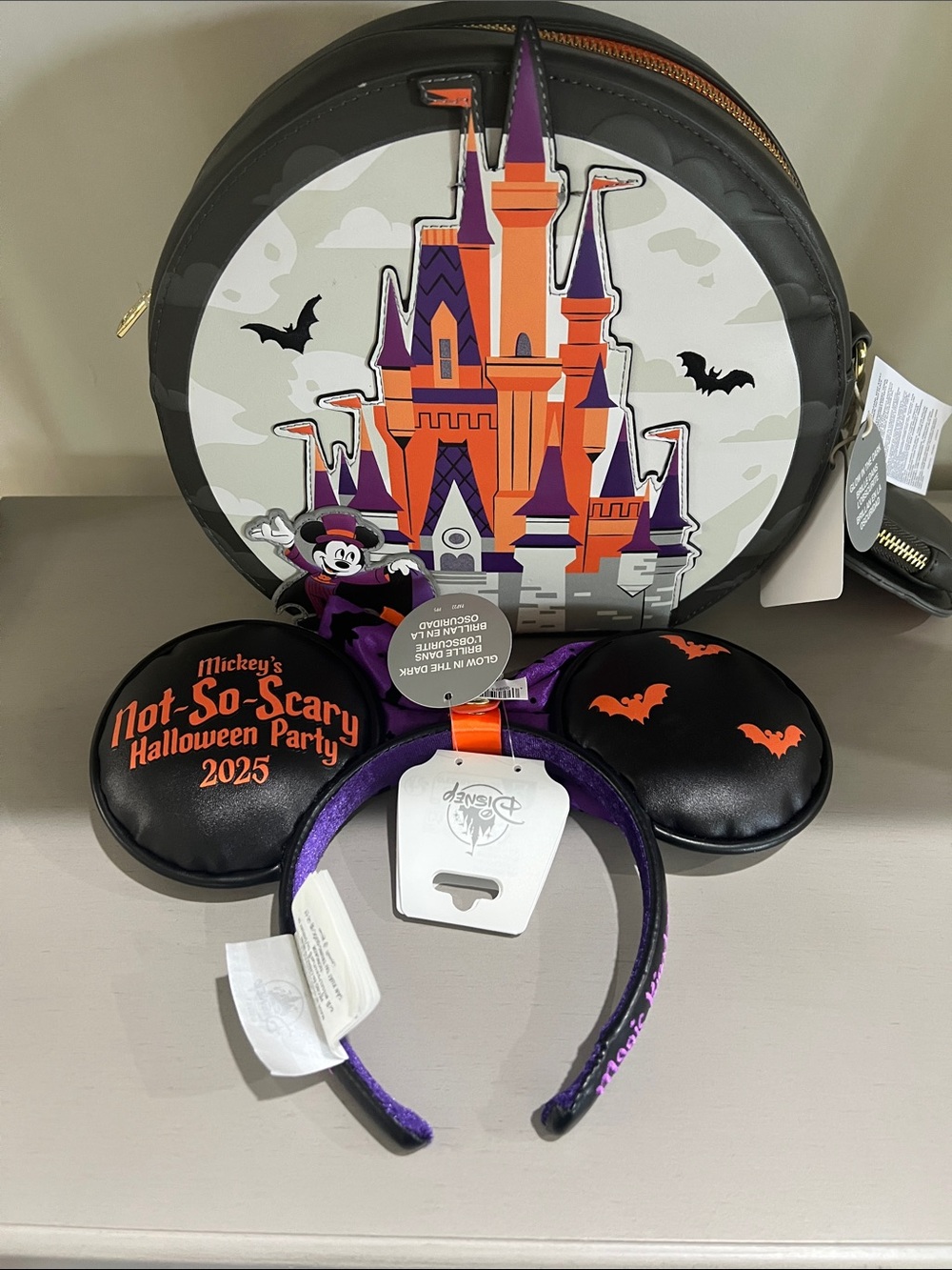 MNSSHP Disney World Halloween Castle Ear Headband with Matching Bag - Picture 2 of 3